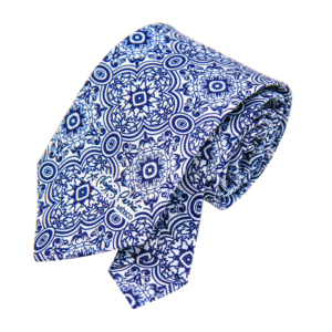 Corbata Talavera Azul Blanca