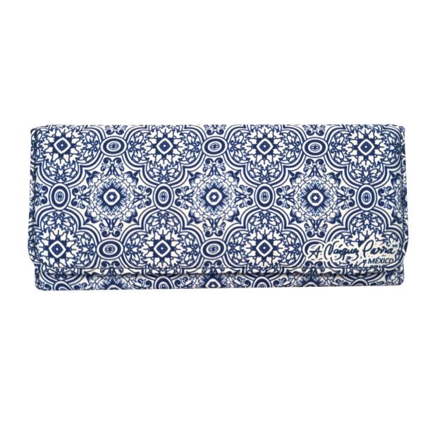 Cartera Talavera Azul Blanca